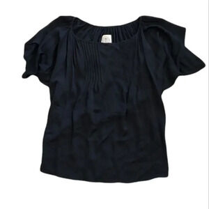 Anagram Black Sheer Silk Blouse 4